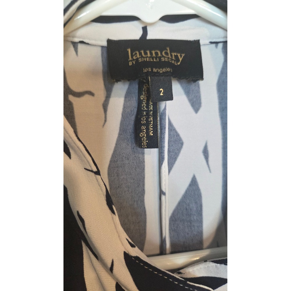 Laundry Shelli Segal Abstract Print Button Front Belted Shirt Dress Womens 2 - Picture 4 of 5